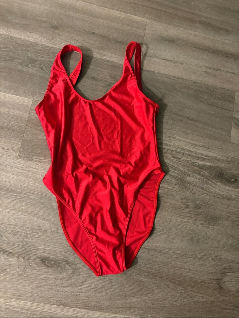 Red One-Piece Swimsuit - Classic Scoop Neck
